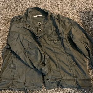 Army green button up